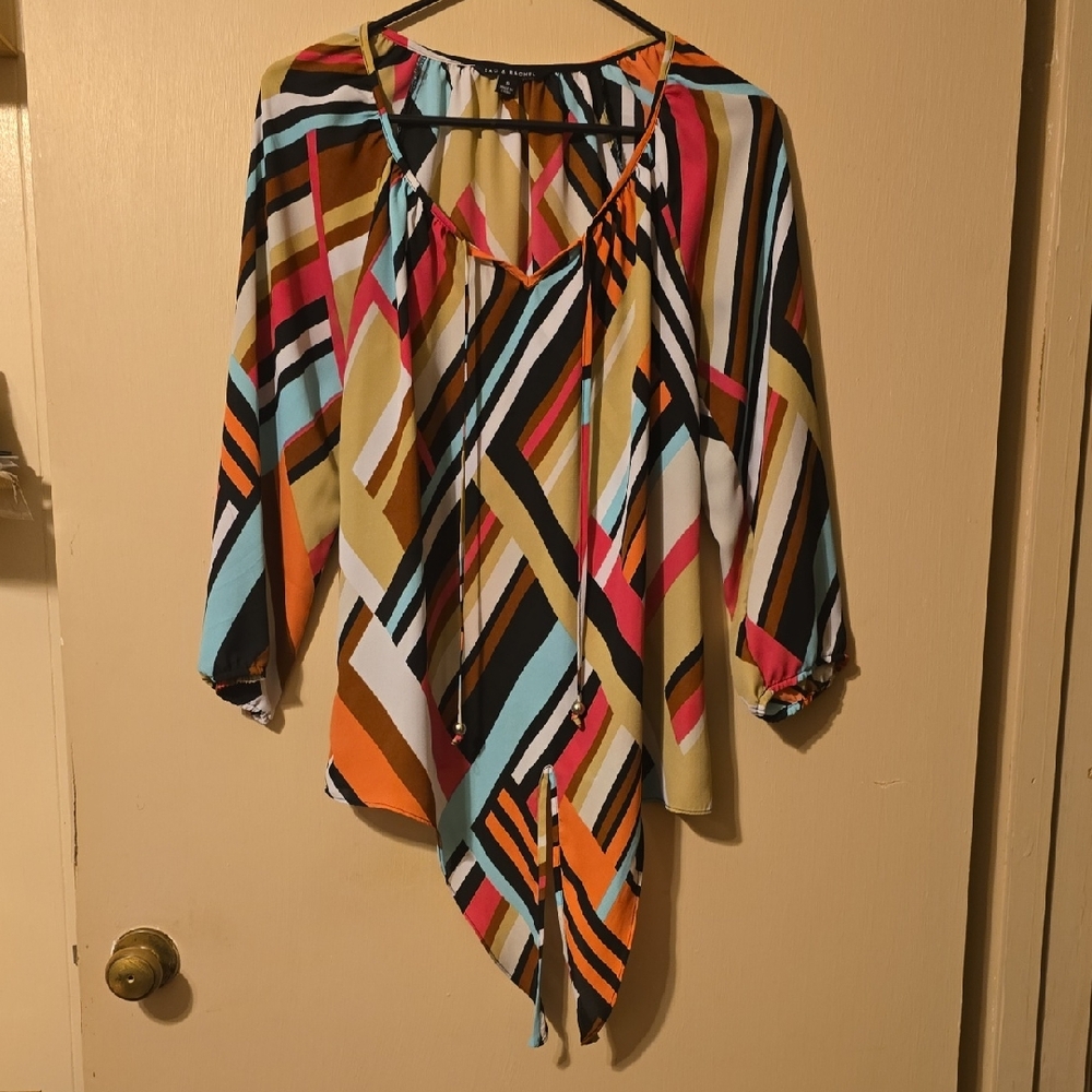 Zac & Rachel Colorful Striped Blouse